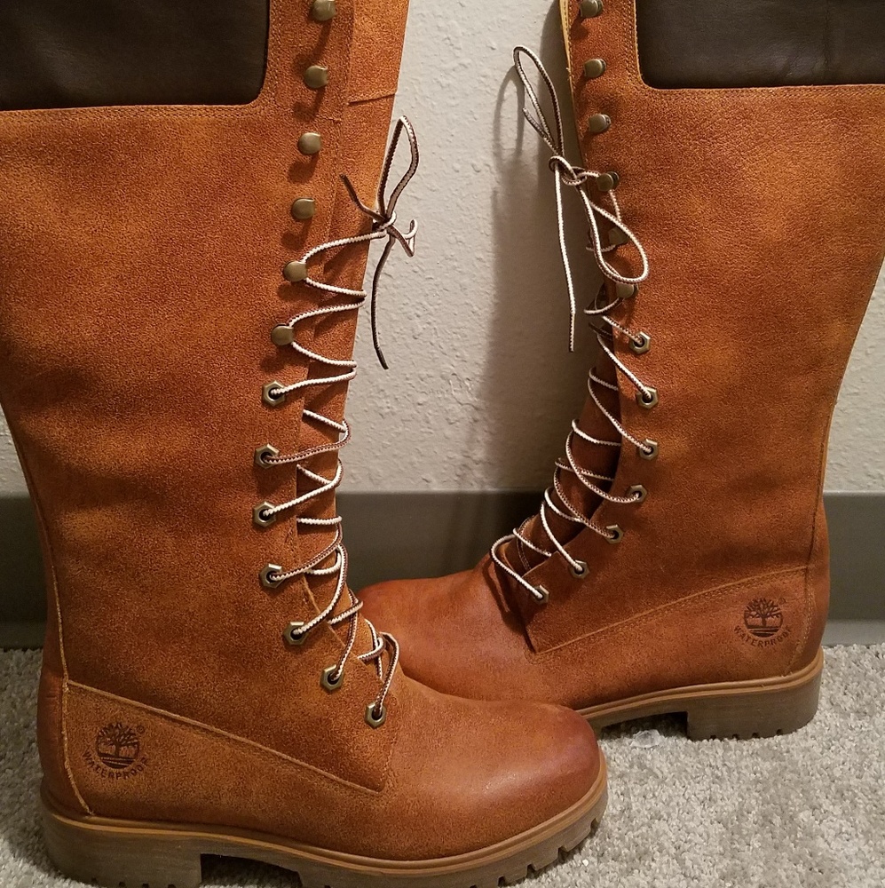 Brown High Top Timberland boots